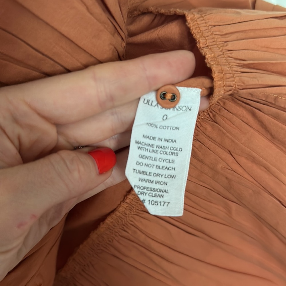 Cotton mini dress with belt - Picture 3 of 4